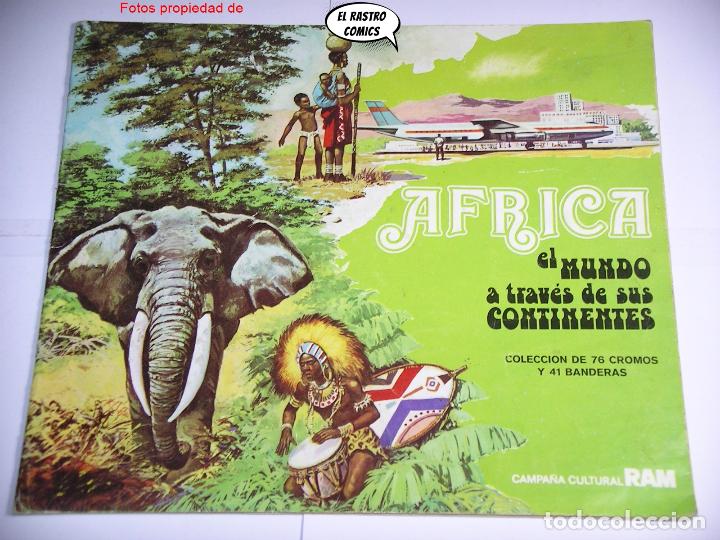 Colecionismo Caderneta: &Aacute;lbum de cromos &Aacute;frica El Mundo a trav&eacute;s de sus Continentes, Completo, ed. RAM 1970, (A)