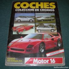 Coleccionismo Álbum: ÁLBUM DE CROMOS TOTALMENTE COMPLETO COLECCIÓN COCHES - INCLUYE EL PÓSTER - CUSCÓ MOTOR 16 AÑO 1988 -