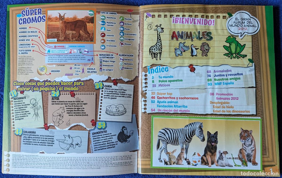 Coleccionismo &aacute;lbum: Animales - Panini (2012) &iexcl;Completo e impecable! - Foto 2