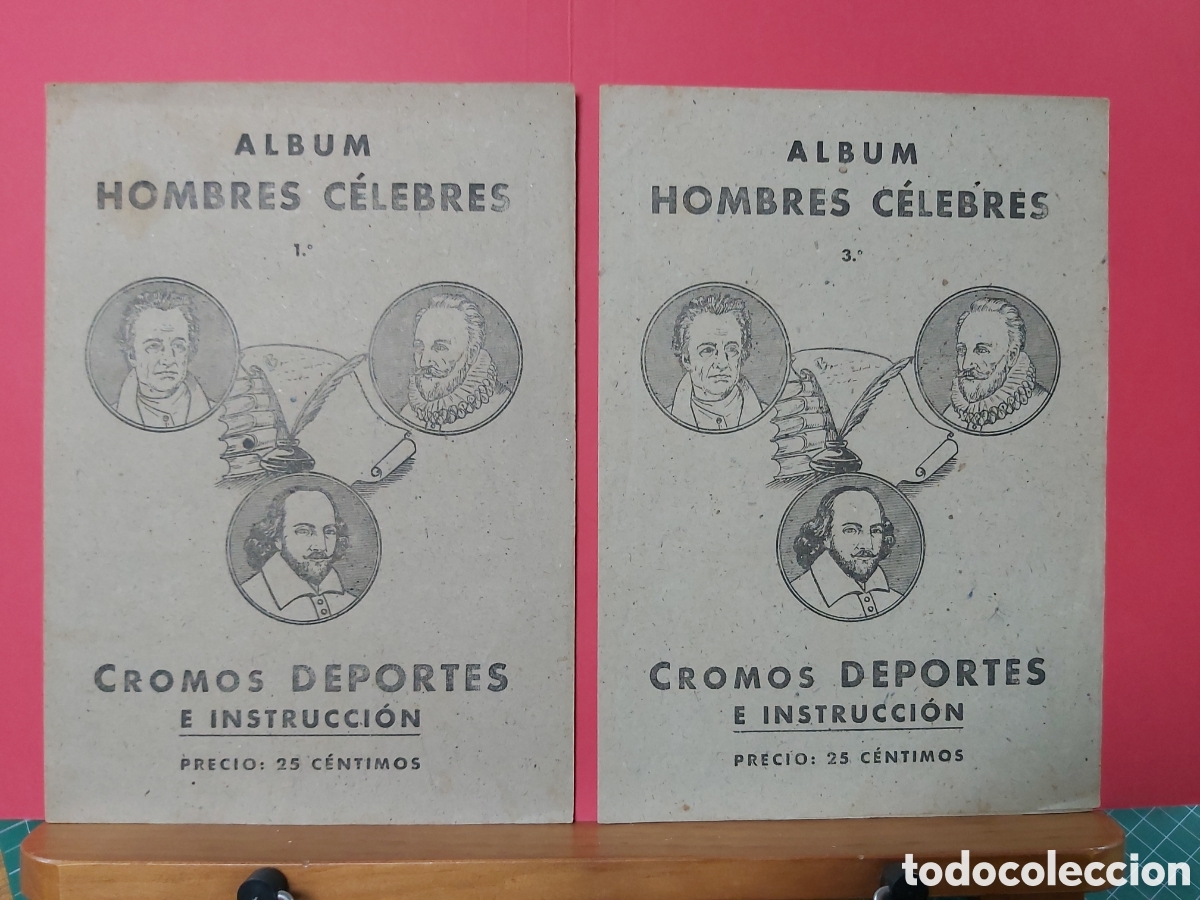 Collectionnisme Album: * &Aacute;LBUM HOMBRES C&Eacute;LEBRES * 1&ordm; 2&ordm; Y 3&ordm; COMPLETOS * VALENCIANA 1941 *