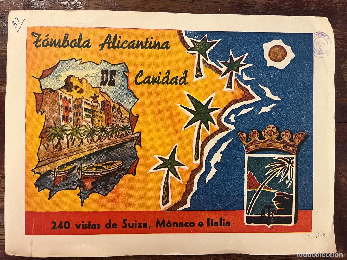 Colecionismo Caderneta: TOMBOLA ALICANTINA DE CARIDAD - Vistas de Suiza, M&oacute;naco e Italia - Album Completo. Alicante: 24.5x18