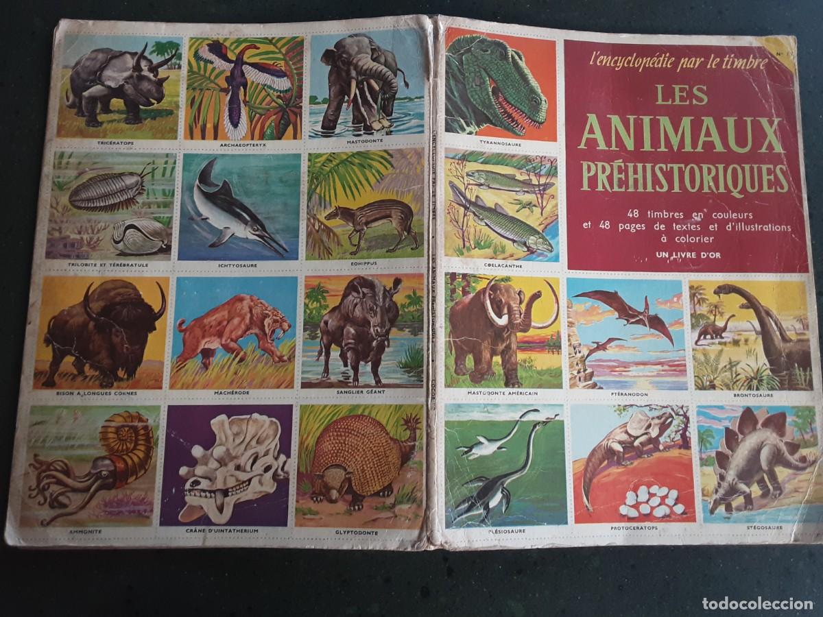 Collectionnisme Album: Les animaux pr&eacute;historiques , &aacute;lbum completo 48 cromos y texto en franc&eacute;s