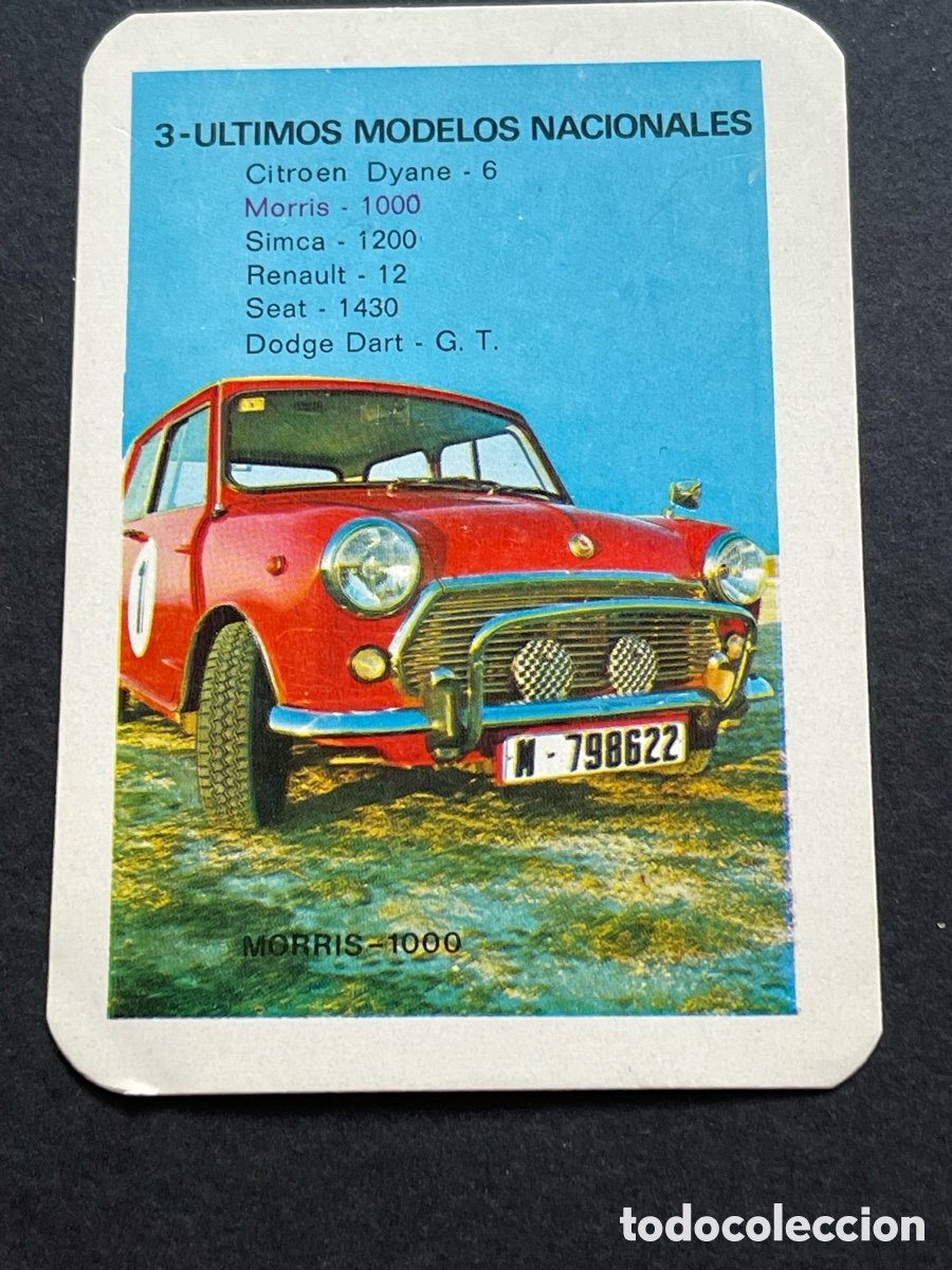 Coleccionismo &Aacute;lbum: AUTOMOVIL &acute;71 - CERVEZA DAMM XIBECA - CROMO CARTA - MINI MORRIS AUTHI - ULTIMOS MODELOS NACIONALES