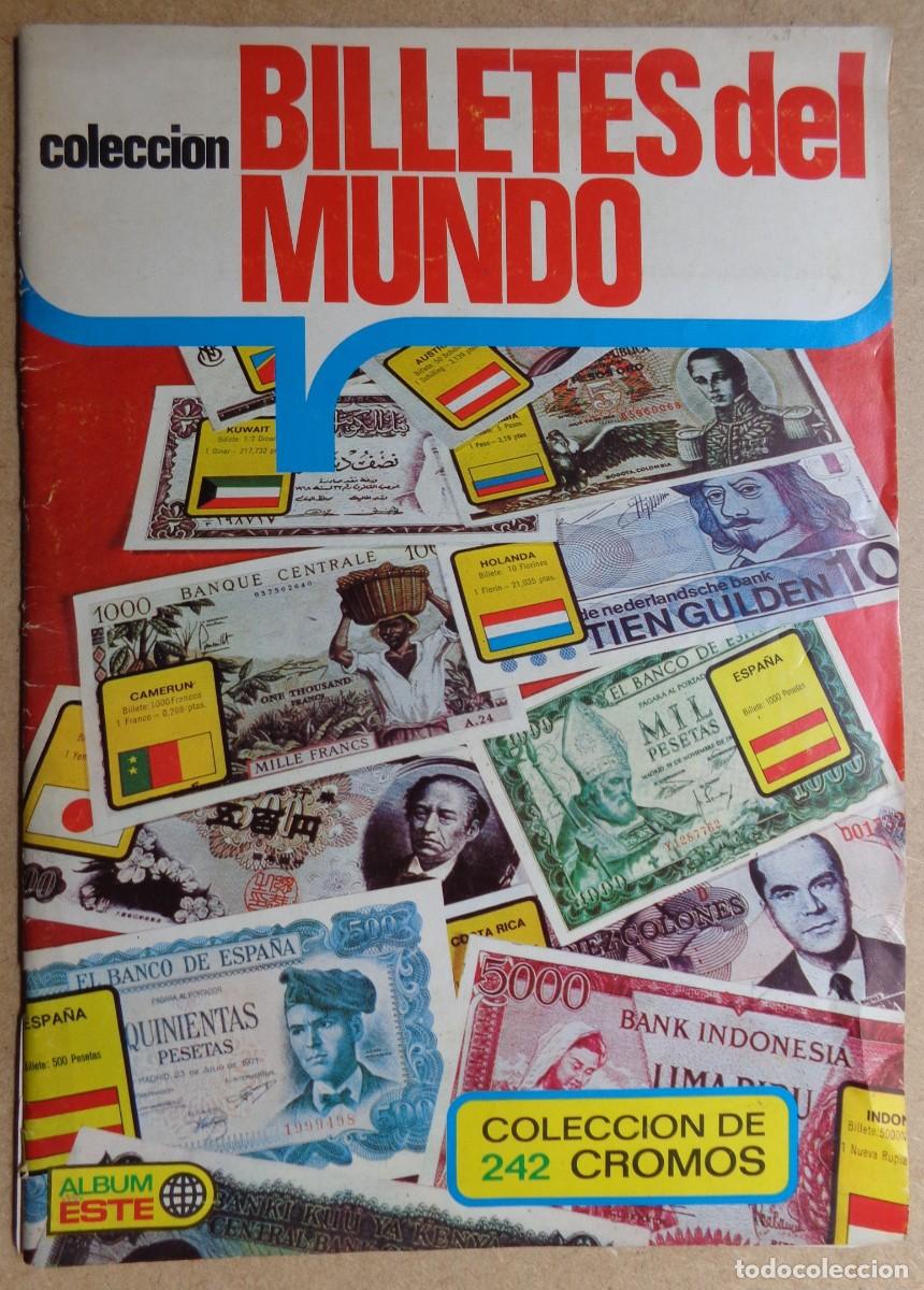 Colecionismo Caderneta: ALBUM DE CROMOS 'COLECCION BILLETES DEL MUNDO' - ESTE 1974 - COMPLETO + 5 BILLETES EXTRA!!!