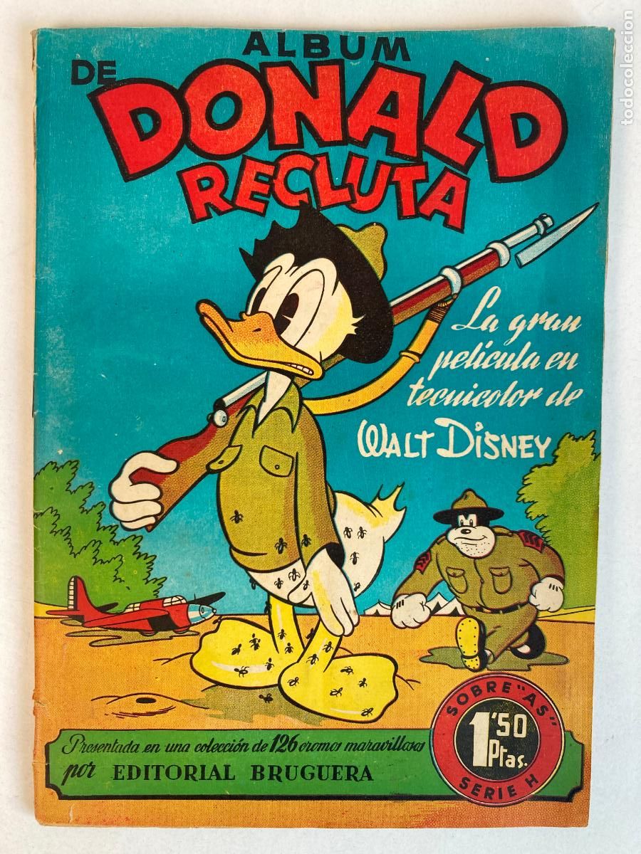 Coleccionismo &Aacute;lbum: ALBUM DE DONALD RECLUTA, BRUGUERA 1945 - COMPLETO Y MUY BIEN CONSERVADO