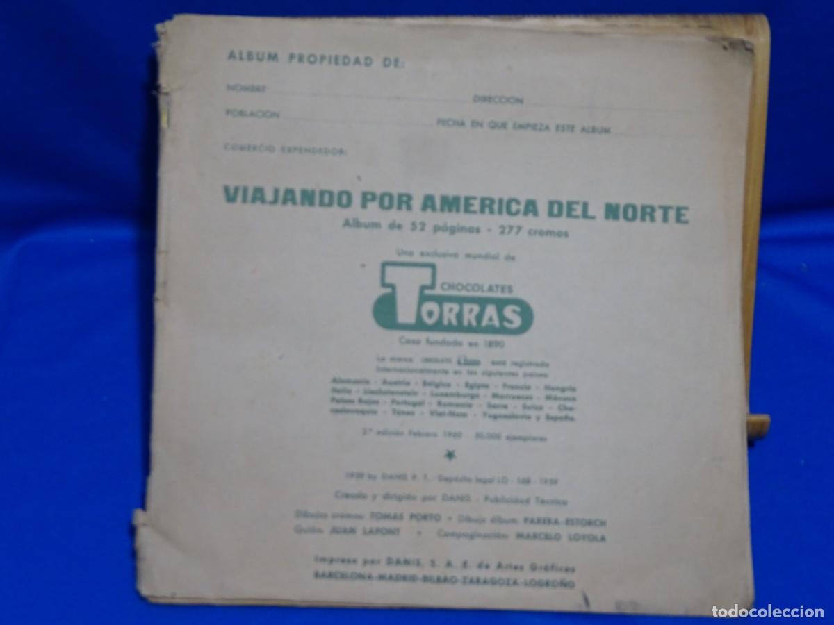 Coleccionismo &Aacute;lbum: ALBUN VIAJANDO POR AMERICA DEL NORTE. CHOCOLATES TORRAS. COMPLETO.