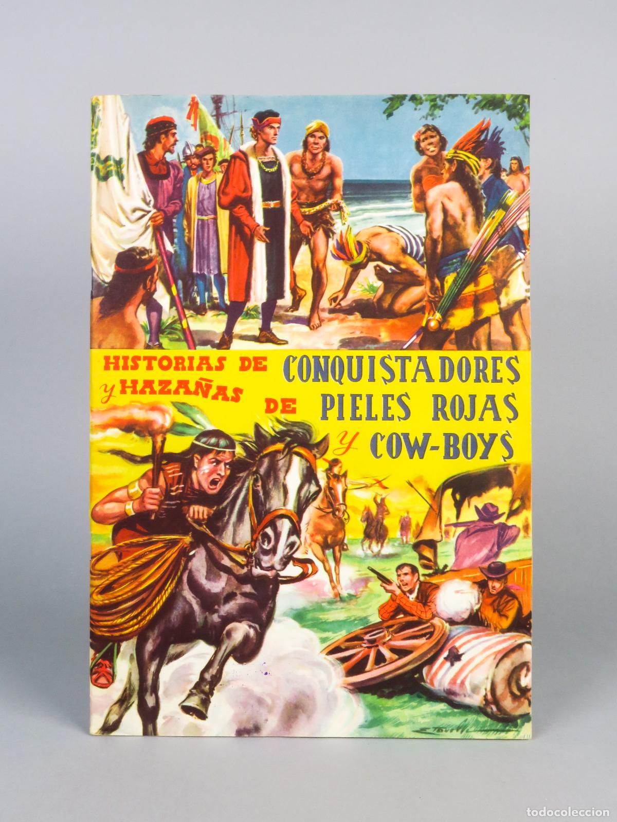 Coleccionismo &Aacute;lbum: Historias conquistadores y haza&ntilde;as pieles rojas Ed Fher a&ntilde;os 50 &aacute;lbum completo muy buen estado