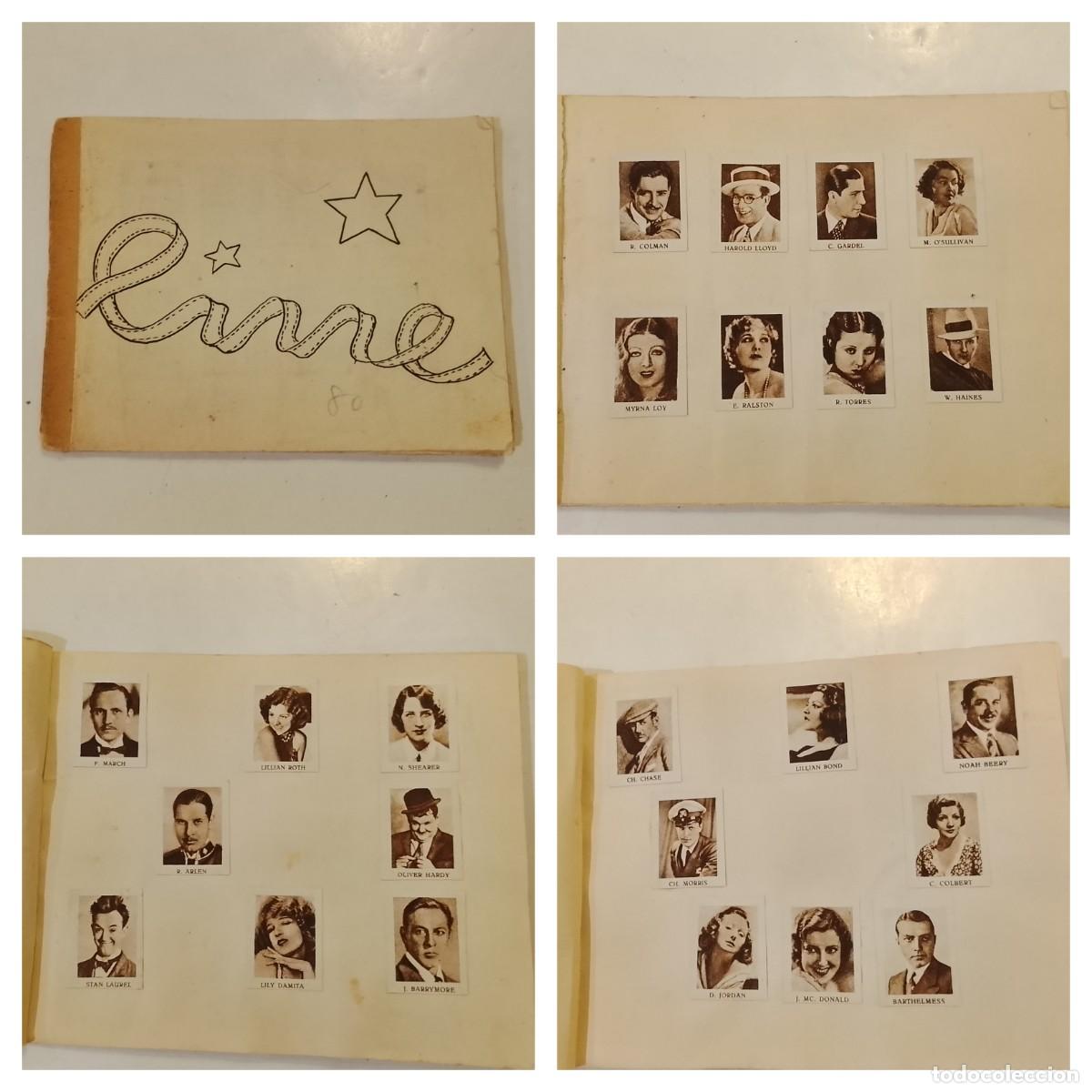Coleccionismo &Aacute;lbum: CINE - MINI ALBUM CASERO CON 80 CROMOS ANTIGUOS PEGADOS - HAROLD LLOYD- LAUREL & HARDY ETC(K-15.308)