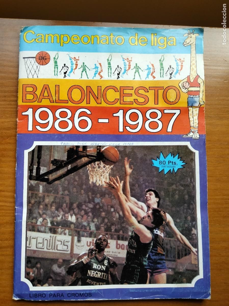 Coleccionismo &Aacute;lbum: &Aacute;lbum baloncesto liga 86 87 1986 1987 completo Merchante con Jordan , Petrovic