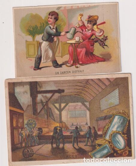 Coleccionismo &Aacute;lbum: Lote de 2 Cromo-Postal (9,5x6, 5 y 11,5x 8 Cm) Francia siglo XIX