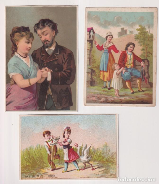 Coleccionismo &Aacute;lbum: Lote de 3 Cromo-Postal Francesas (11,5x8,5 cm) Siglo XIX