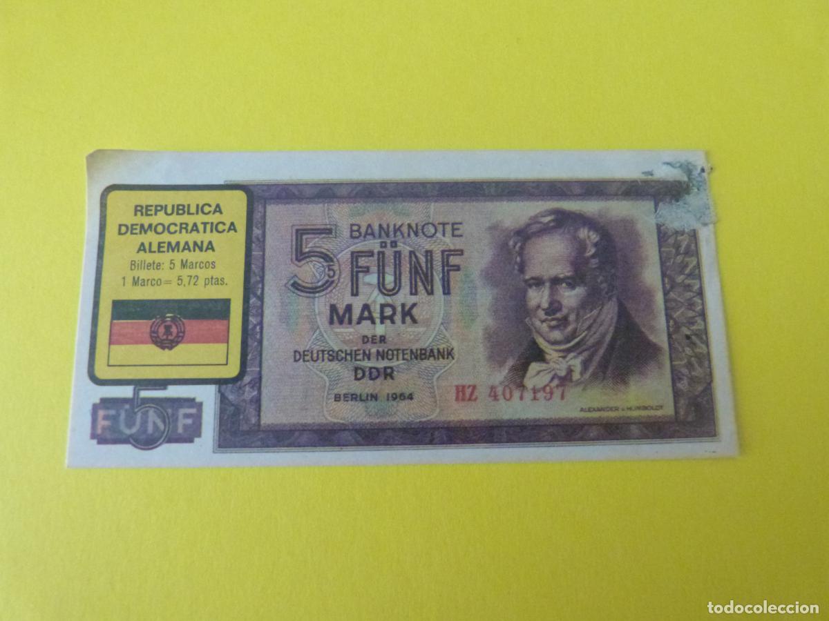 Coleccionismo &Aacute;lbum: CROMO REPUBLICA DEMOCRATICA ALEMANA DESPEGADO N&ordm; 6 A&Ntilde;O 1974 ALBUM BILLETES DEL MUNDO ESTE