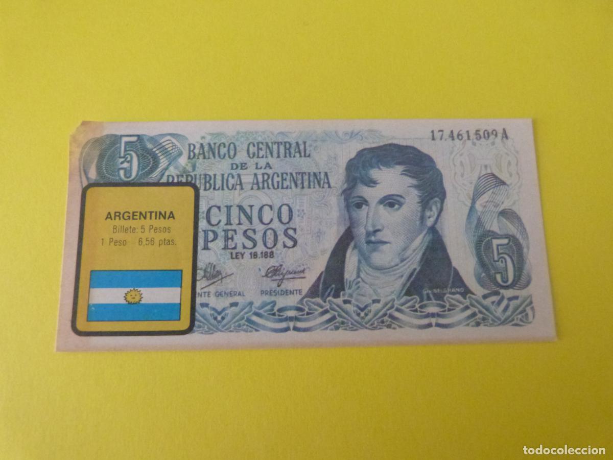 Coleccionismo &Aacute;lbum: CROMO ARGENTINA DESPEGADO N&ordm; 19 A&Ntilde;O 1974 ALBUM BILLETES DEL MUNDO ESTE