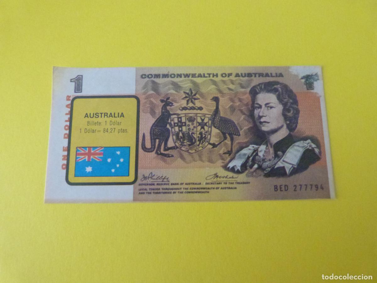 Coleccionismo &Aacute;lbum: CROMO AUSTRALIA DESPEGADO N&ordm; 20 A&Ntilde;O 1974 ALBUM BILLETES DEL MUNDO ESTE