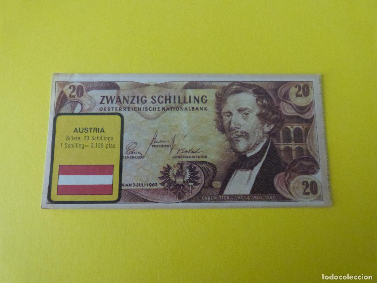 Coleccionismo &Aacute;lbum: CROMO AUSTRIA DESPEGADO N&ordm; 22 A&Ntilde;O 1974 ALBUM BILLETES DEL MUNDO ESTE