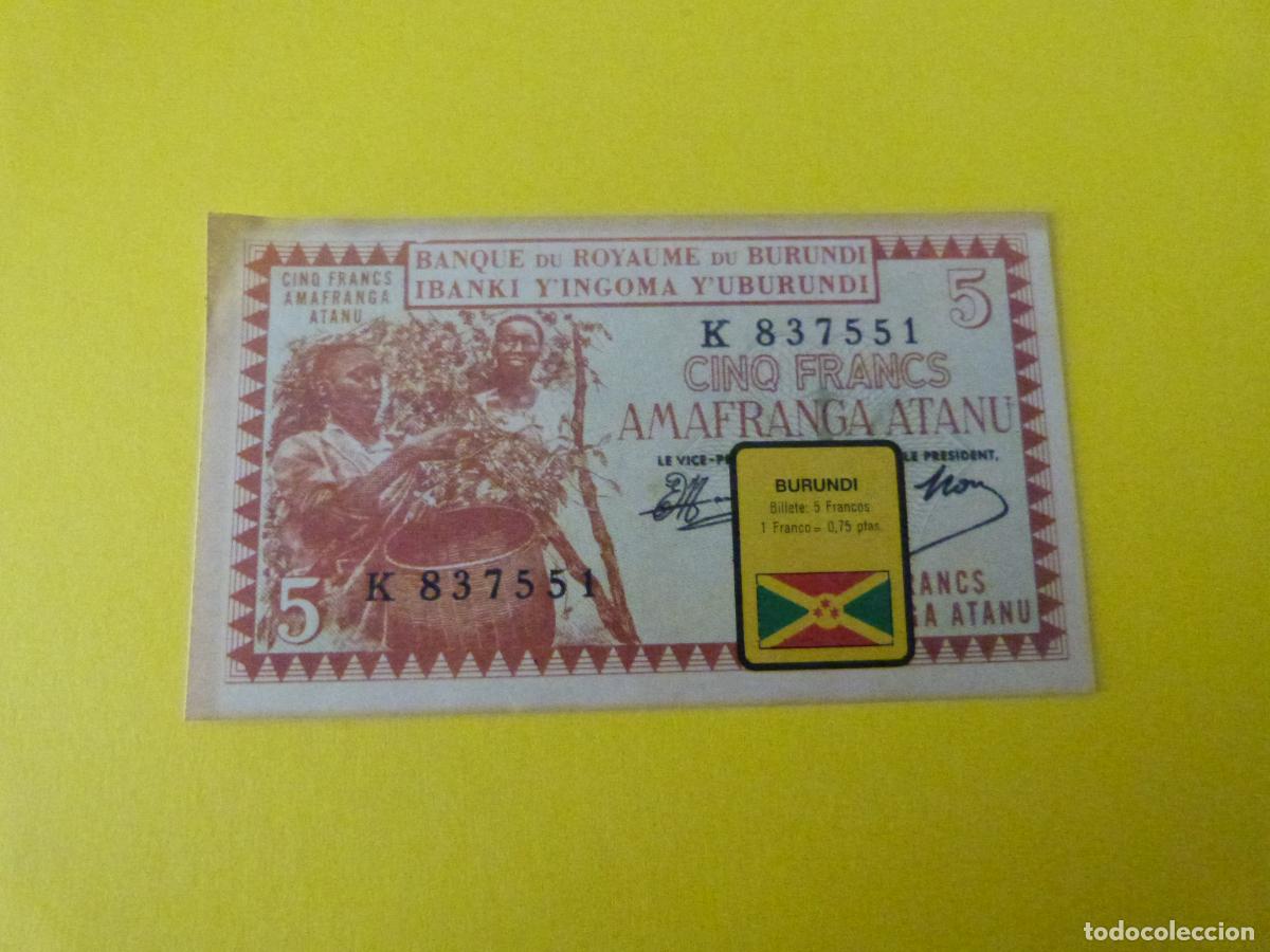 Coleccionismo &Aacute;lbum: CROMO BURUNDI DESPEGADO N&ordm; 39 A&Ntilde;O 1974 ALBUM BILLETES DEL MUNDO ESTE