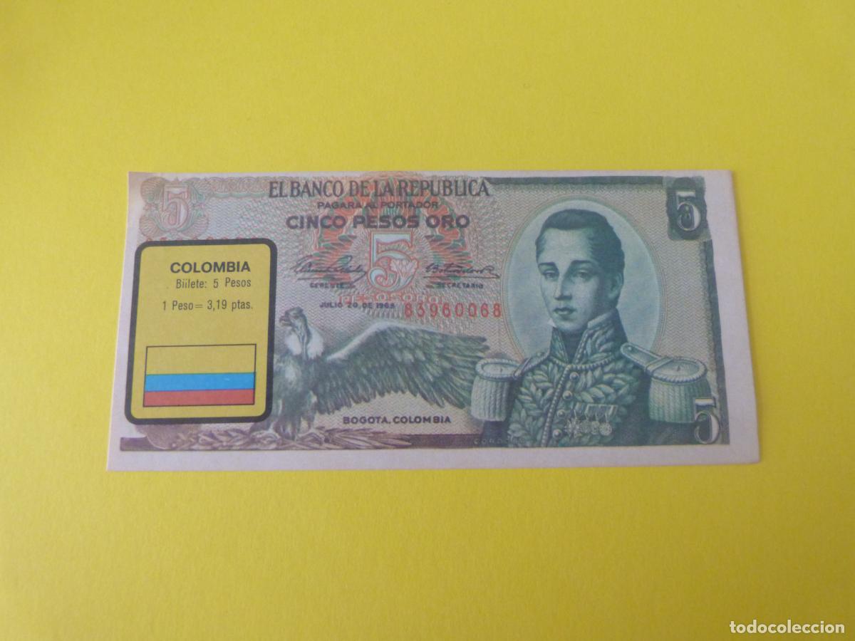 Coleccionismo &Aacute;lbum: CROMO COLOMBIA DESPEGADO N&ordm; 48 A&Ntilde;O 1974 ALBUM BILLETES DEL MUNDO ESTE