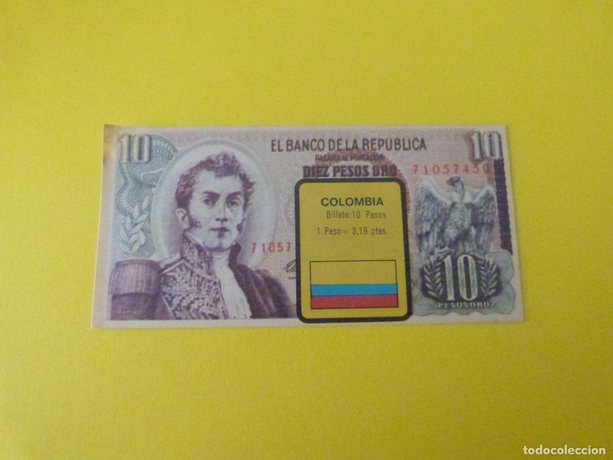 Coleccionismo &Aacute;lbum: CROMO COLOMBIA DESPEGADO N&ordm; 49 A&Ntilde;O 1974 ALBUM BILLETES DEL MUNDO ESTE