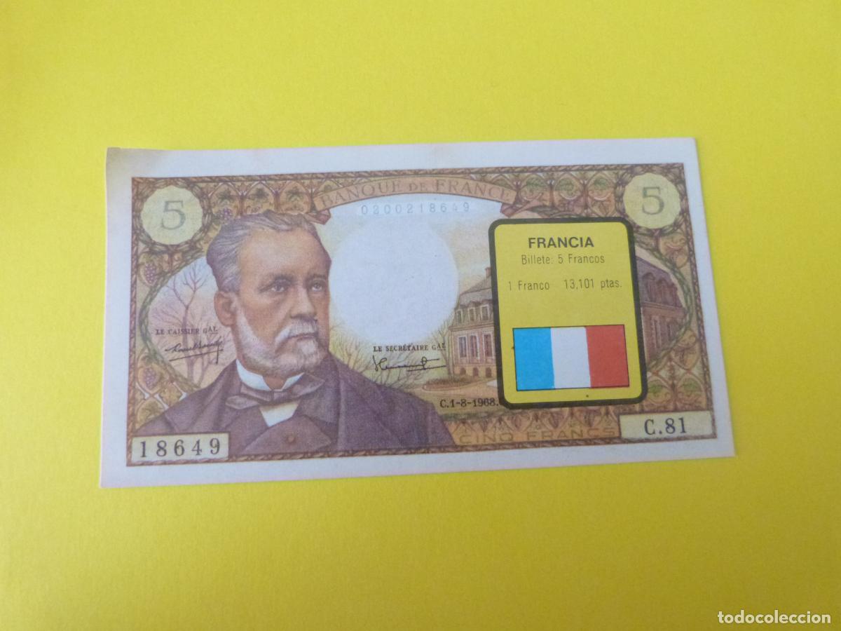 Collectionnisme Album: CROMO FRANCIA DESPEGADO N&ordm; 85 A&Ntilde;O 1974 ALBUM BILLETES DEL MUNDO ESTE