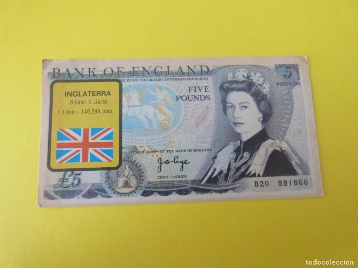 Coleccionismo &Aacute;lbum: CROMO INGLATERRA DESPEGADO N&ordm; 114 A&Ntilde;O 1974 ALBUM BILLETES DEL MUNDO ESTE