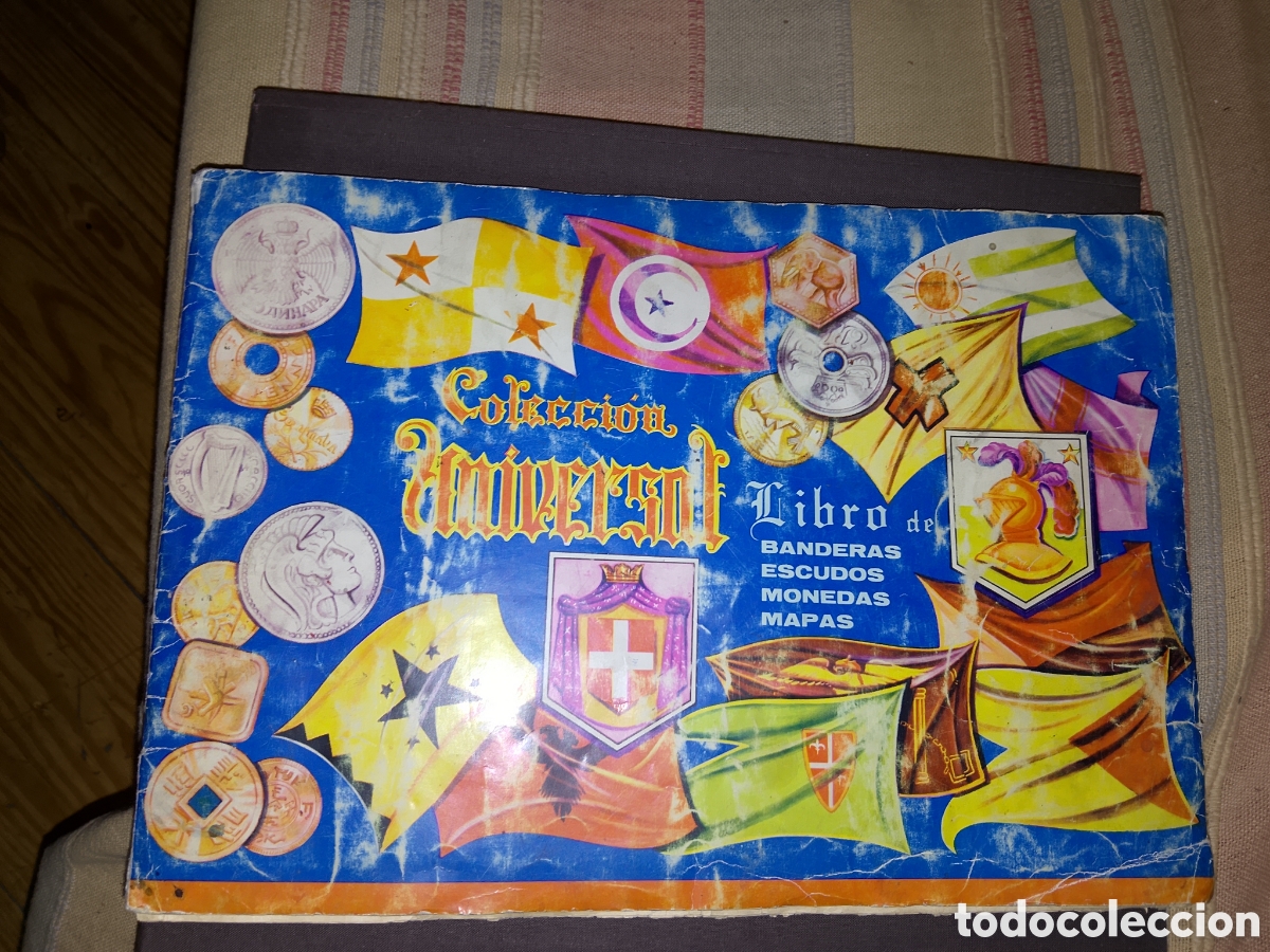 Coleccionismo &Aacute;lbum: Alb&uacute;n de cromos, colecci&oacute;n Universal,libro de banderas,escudos,monedas y mapas.