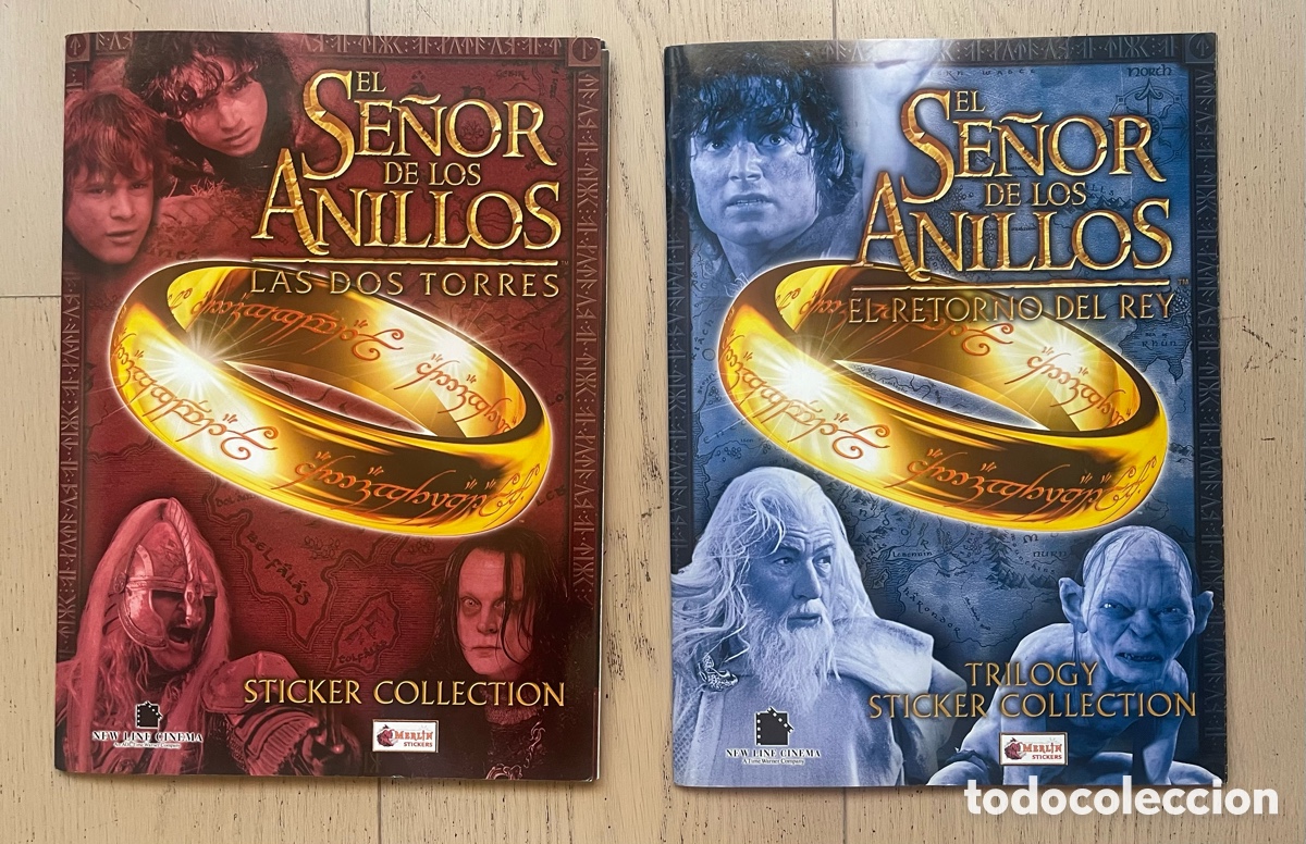 Coleccionismo &Aacute;lbum: Los 2 &aacute;lbumes de cromos completos del Se&ntilde;or de los Anillos. Con los 3 p&oacute;sters