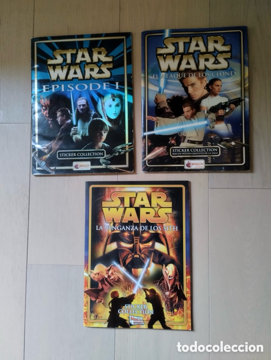 Coleccionismo &Aacute;lbum: Los 3 &aacute;lbumes de Star Wars completos de Merl&iacute;n. Star Wars 1, 2, y 3