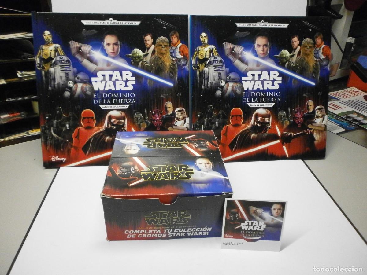 Coleccionismo &Aacute;lbum: lote de 2 albumes star wars mas caja completa con sobres sin abrir