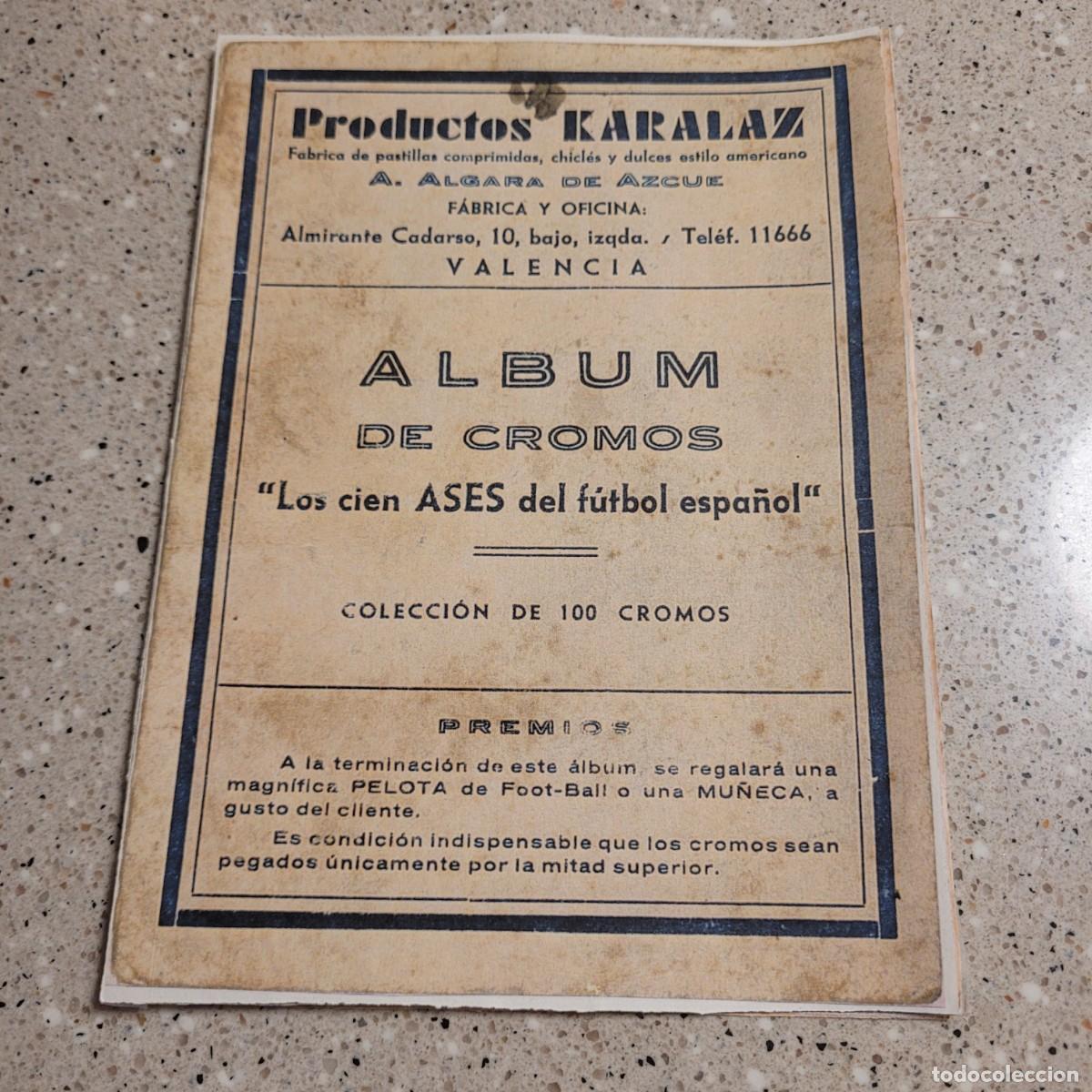 Coleccionismo &Aacute;lbum: ALBUM DE CROMOS LOS CIEN ASES DEL FUTBOL ESPA&Ntilde;OL DE PRODUCTOS KALARAZ. LEER COMENTARIOS