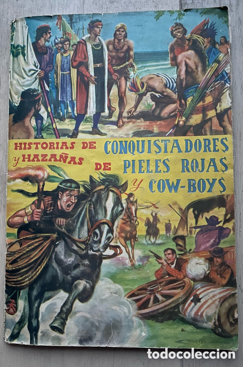 Coleccionismo &Aacute;lbum: &Aacute;lbum de cromos completo Historias de conquistadores y Haza&ntilde;as de pieles rojas y cow-boys. Cher