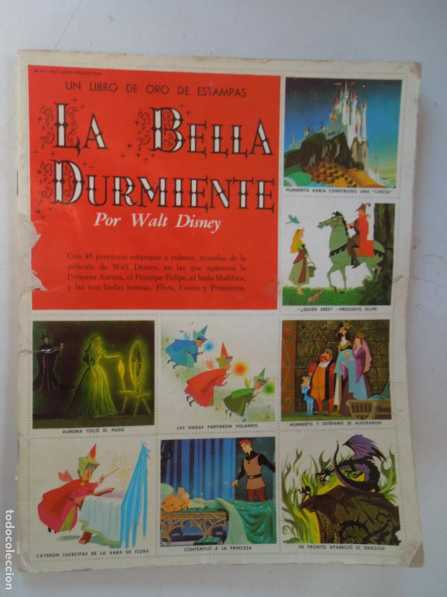Coleccionismo &Aacute;lbum: LA BELLA DURMIENTE - &Aacute;LBUM COMPLETO -UN LIBRO DE ORO DE ESTAMPAS-WALT DISNEY EDITORIAL SUSAETA 1970.