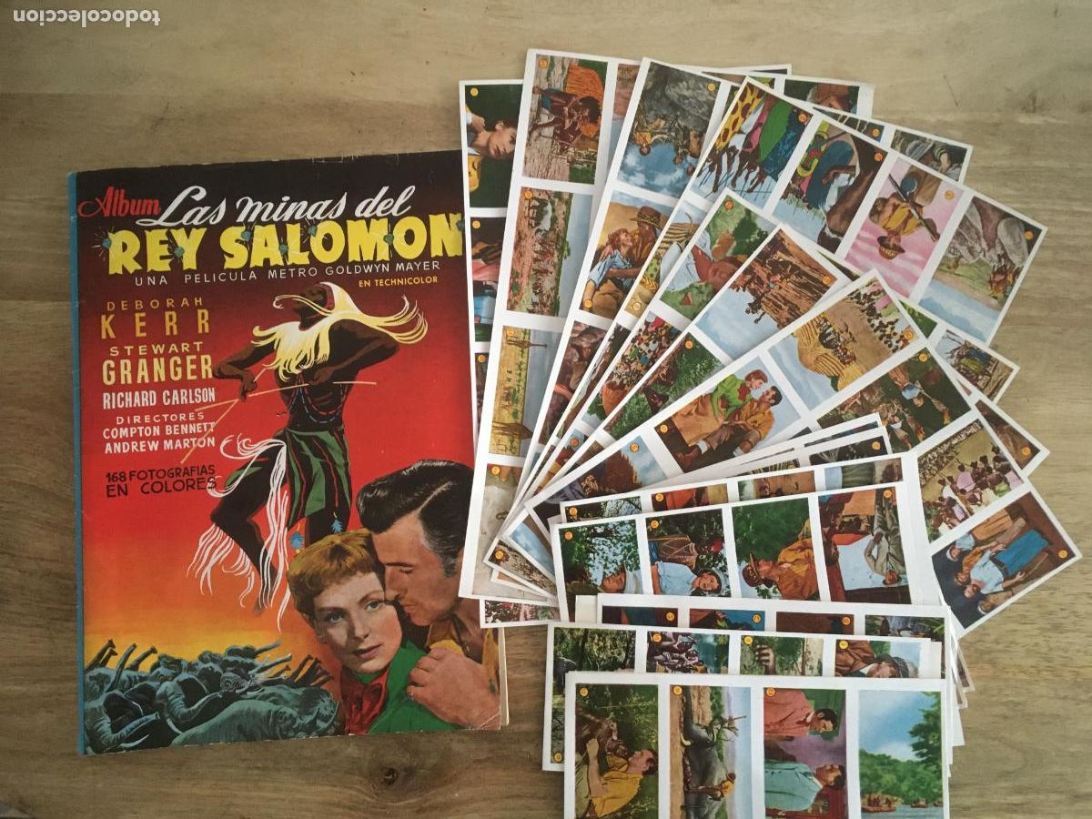 Coleccionismo &Aacute;lbum: las minas del rey salomon album de cromos vacio y coleccion completa 168 cromos sin cortar plancha