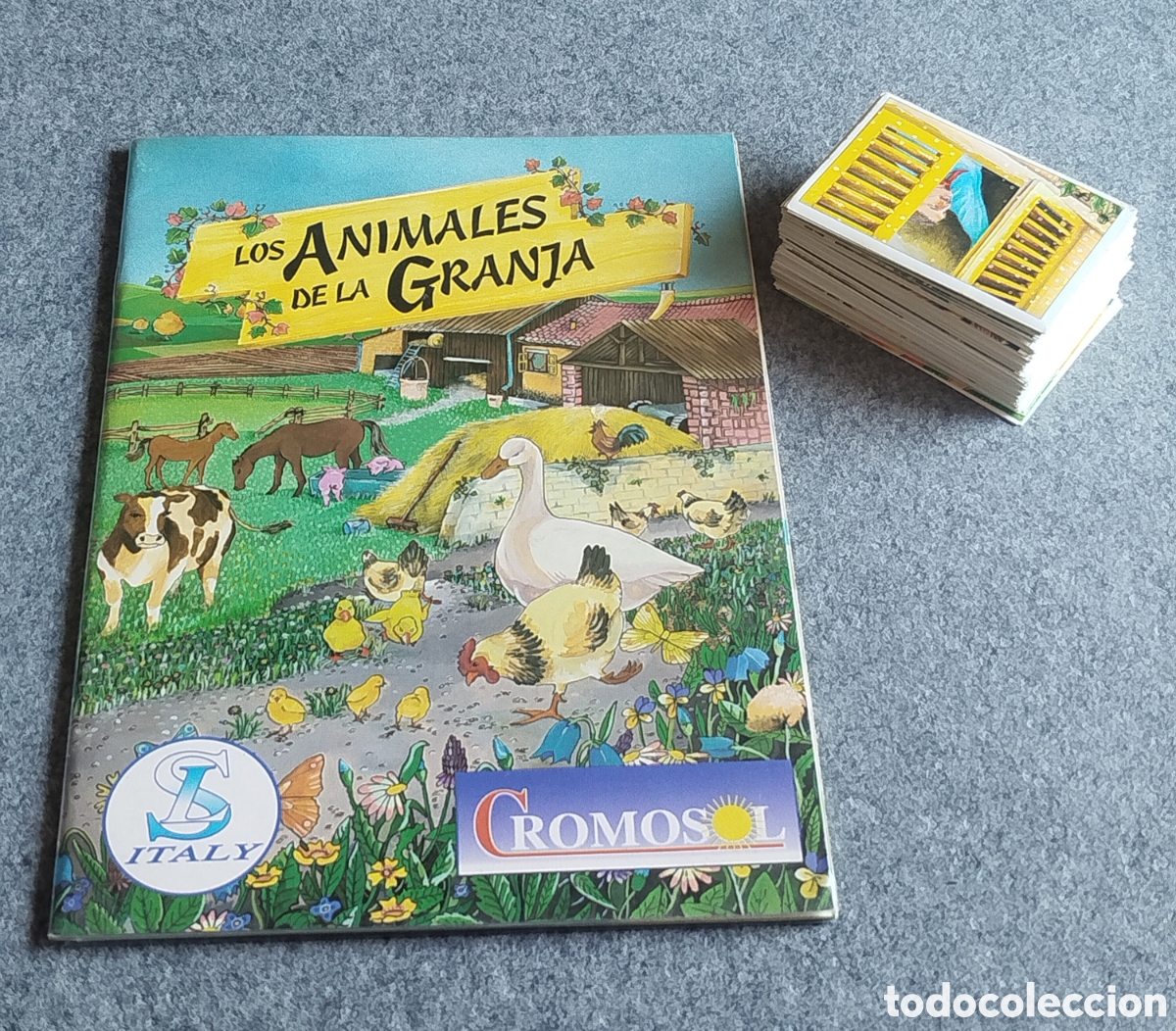 Coleccionismo &Aacute;lbum: COLECCI&Oacute;N COMPLETA SIN PEGAR CROMOSOL LOS ANIMALES DE LA GRANJA ALBUM VACIO PLANCHA + CROMOS PESETAS