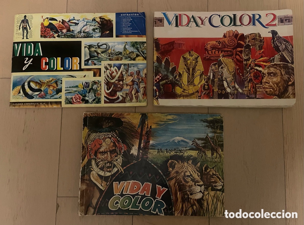 Coleccionismo &Aacute;lbum: Vida y color. Los 3 &aacute;lbumes de cromos completos