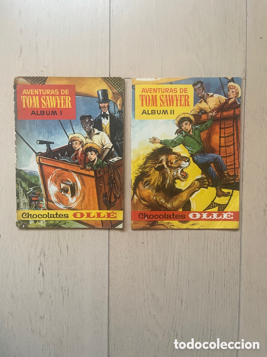 Coleccionismo &Aacute;lbum: Aventuras de Tom Sawyer I y II de chocolates Oller. 2 &aacute;lbumes de cromos completos