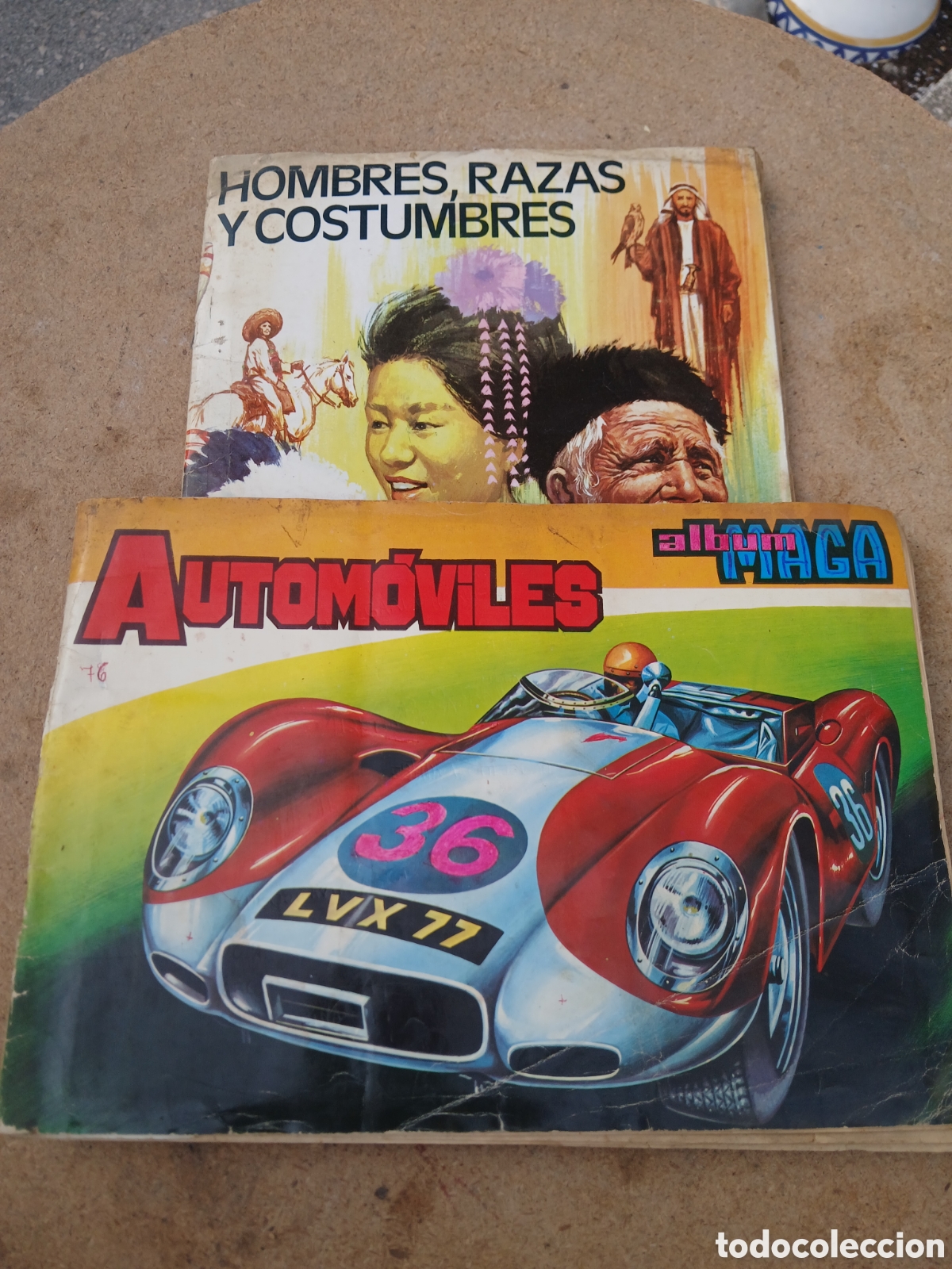 Coleccionismo &aacute;lbum: DOS &Aacute;LBUM DE CROMOS, AUTOM&Oacute;VILES DE MAGA Y HOMBRES RAZAS Y COSTUMBRES.
