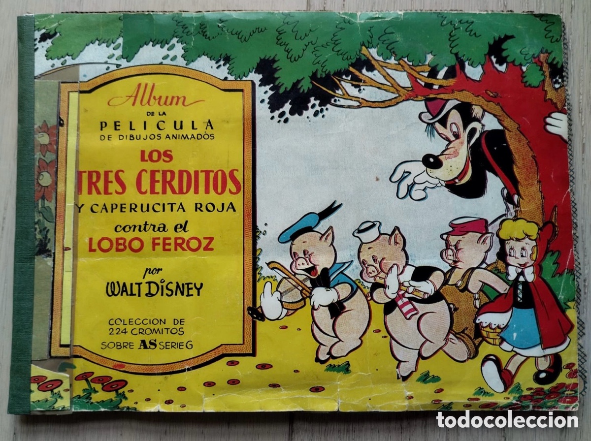 Coleccionismo &aacute;lbum: Los tres cerditos y Caperucita Roja contra el lobo feroz. Album de cromos completo