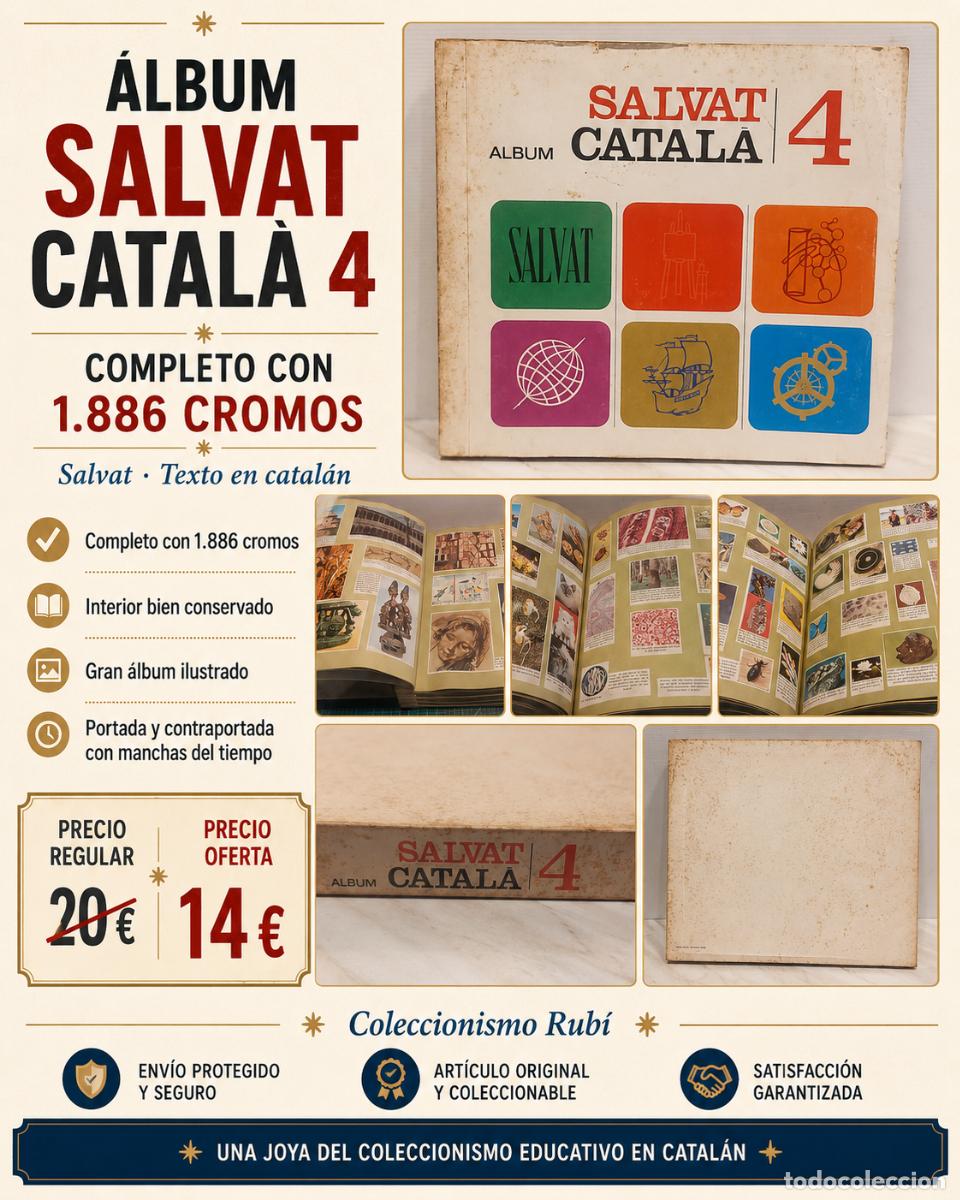 Coleccionismo &aacute;lbum: &Aacute;LBUM SALVAT CATAL&Agrave; 4 | COMPLETO CON 1.886 CROMOS | SALVAT