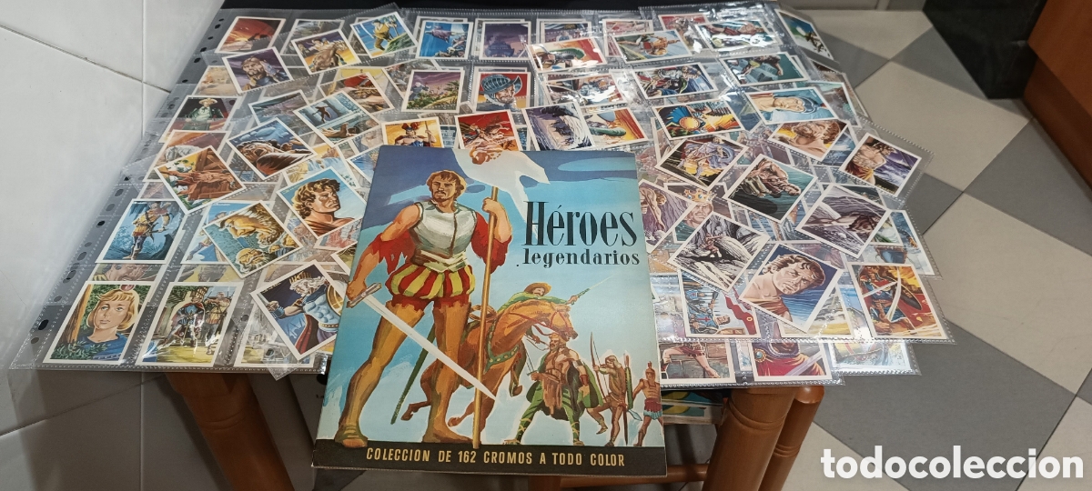 Coleccionismo &aacute;lbum: - &rdquo; HEROES LEGENDARIOS &rdquo; - ALBUM VACIO PLANCHA + COLECCION COMPLETA - 162 CROMOS - CHOCOLATES HUESO