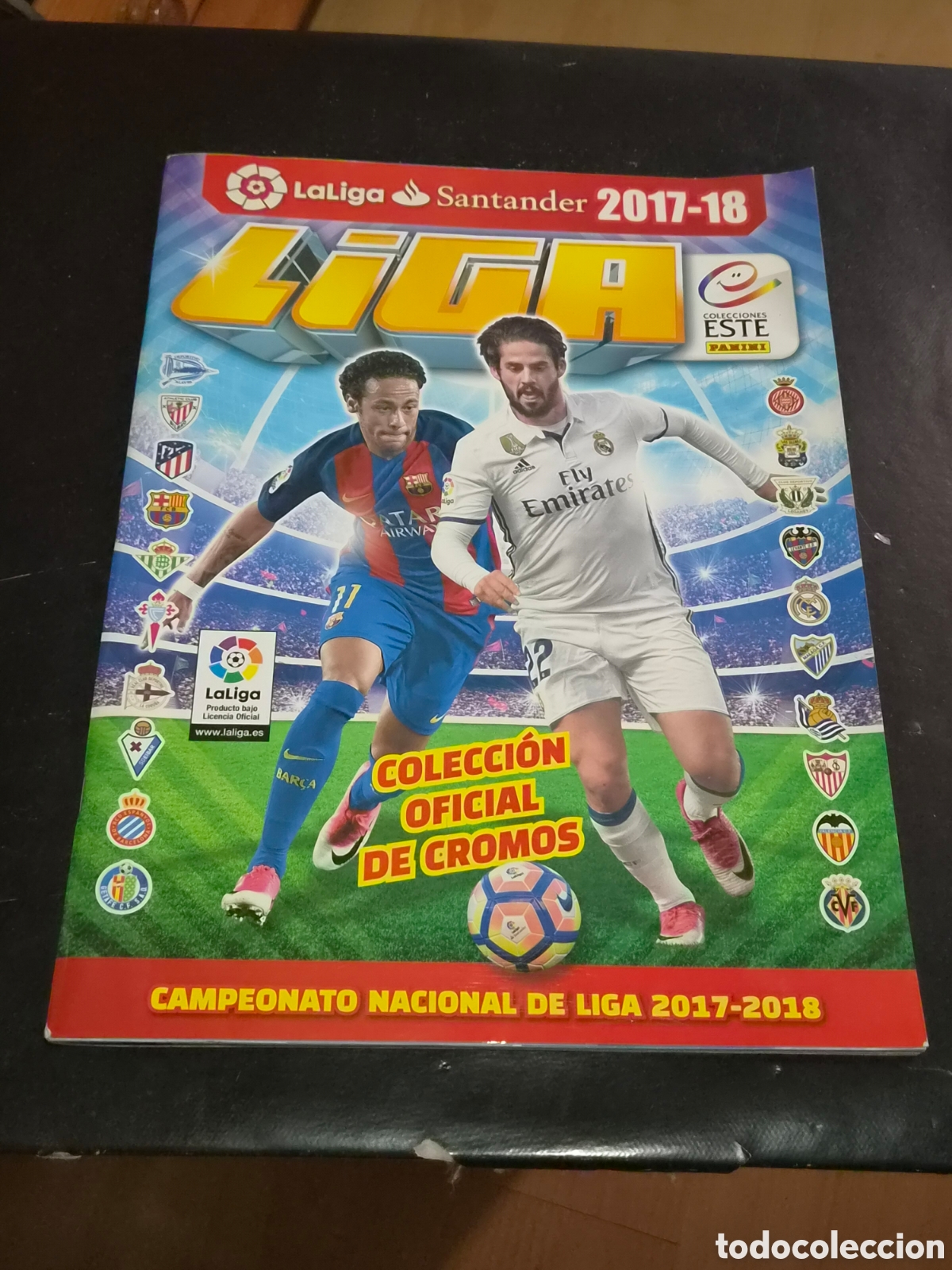 Coleccionismo &aacute;lbum: ALBUM LIGA ESTE 2017-18 INCOMPLETO TIENE 12 CROMOS PEGADOS