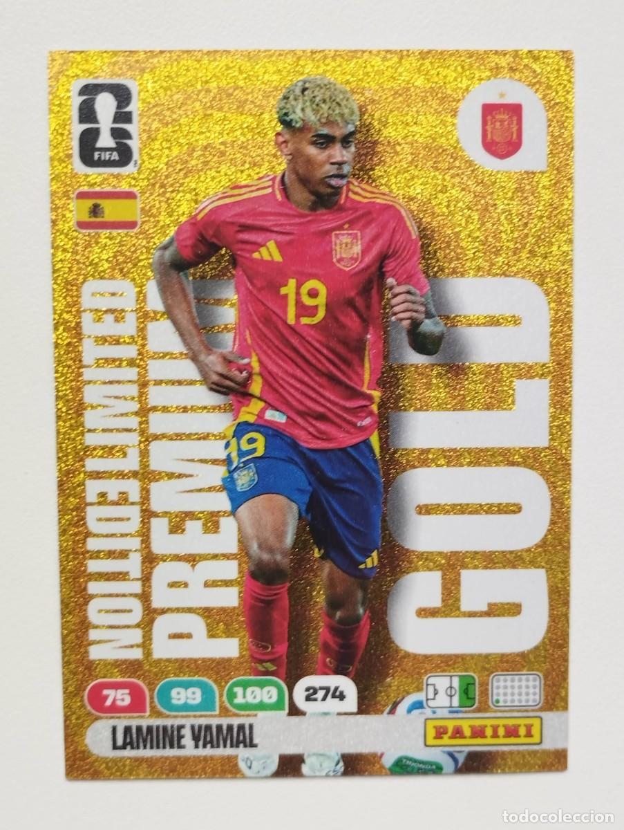 Coleccionismo &aacute;lbum: CROMO CARD ADRENALYN MUNDIAL WORLD CUP 2026 LIMITED EDITION PREMIUM GOLD LAMINE YAMAL ESPA&Ntilde;A