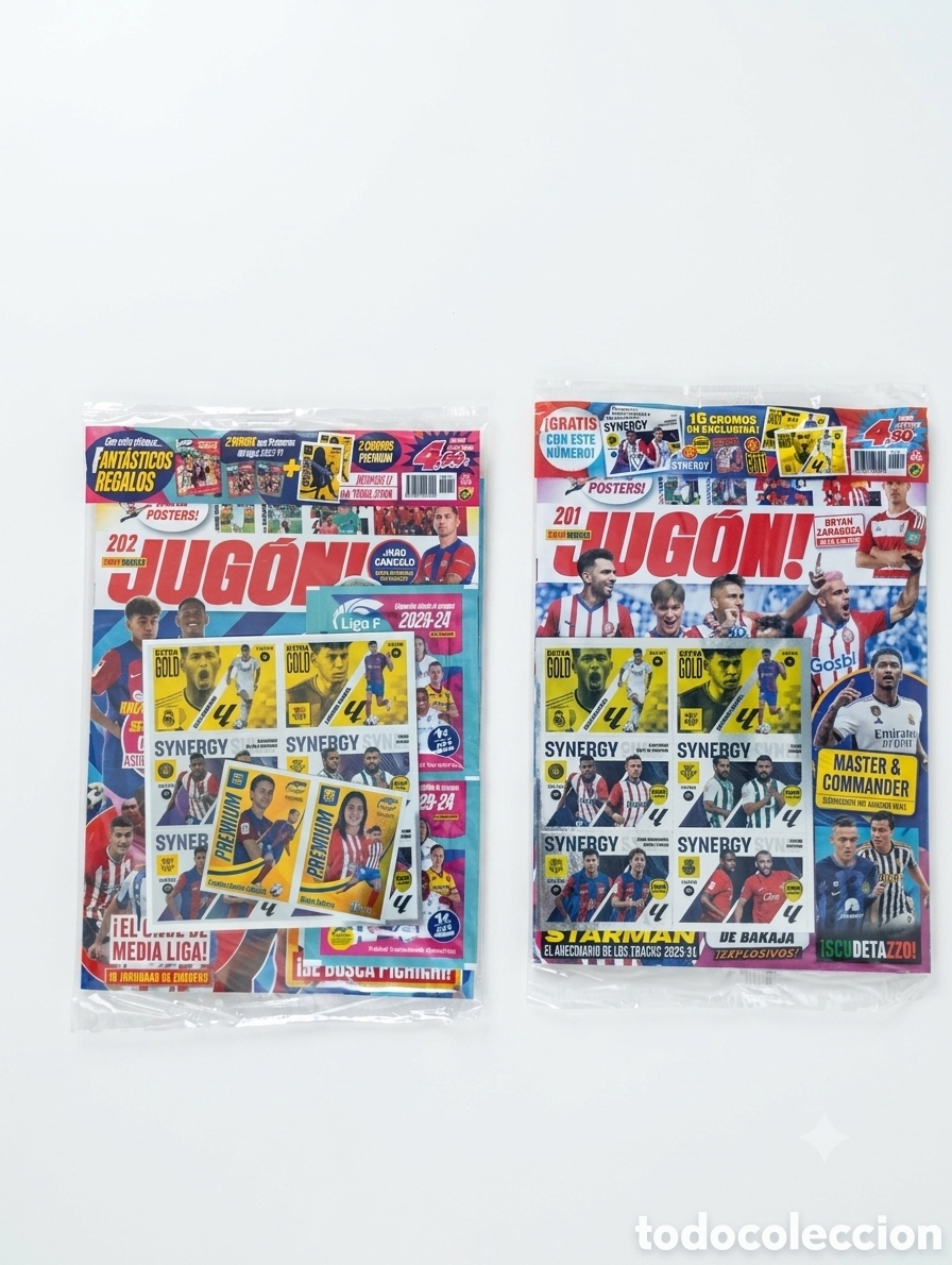 Coleccionismo &aacute;lbum: REVISTA JUGON 201 Y 202 LAMINE YAMAL EXTRA GOLD 2 VERSIONES 2023 2024 LIGA 23 24 ROOKIE