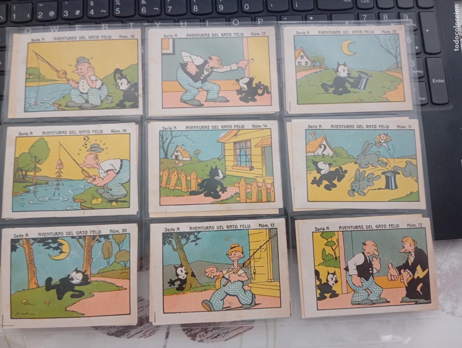 Coleccionismo &aacute;lbum: AVENTURAS DEL GATO FELIX SERIE A CASI COMPLETA HAY 18 DE 20 CROMOS