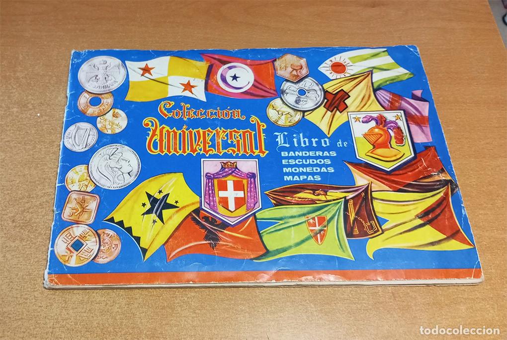 Coleccionismo &aacute;lbum: &Aacute;lbum de cromos: Colecci&oacute;n universal. Libro de banderas, escudos, monedas y mapas. COMPLETO