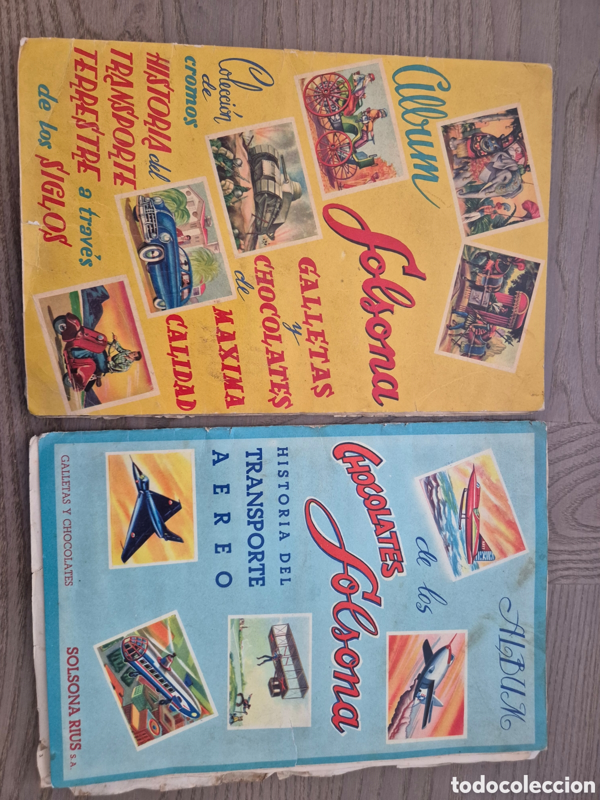 Coleccionismo &aacute;lbum: HISTORIA TRANSPORTE TERRESTRE E HISTORIA TRANSPORTE AEREO DE CHOCOLATES SOLSONA