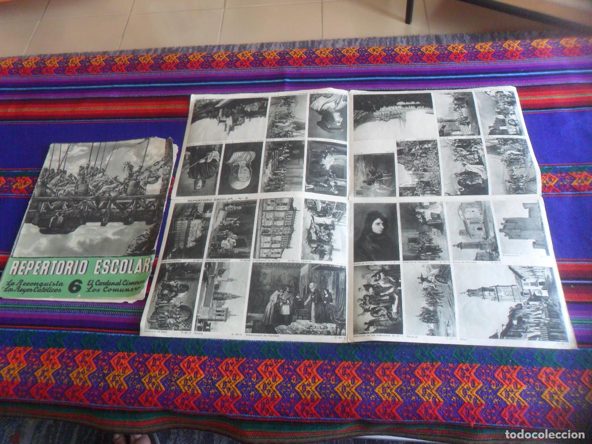 Collectionnisme Album: REPERTORIO ESCOLAR 6 COMPLETO 28 CROMOS LA RECONQUISTA LOS REYES CAT&Oacute;LICOS COMUNEROS. SEIX BARRAL.