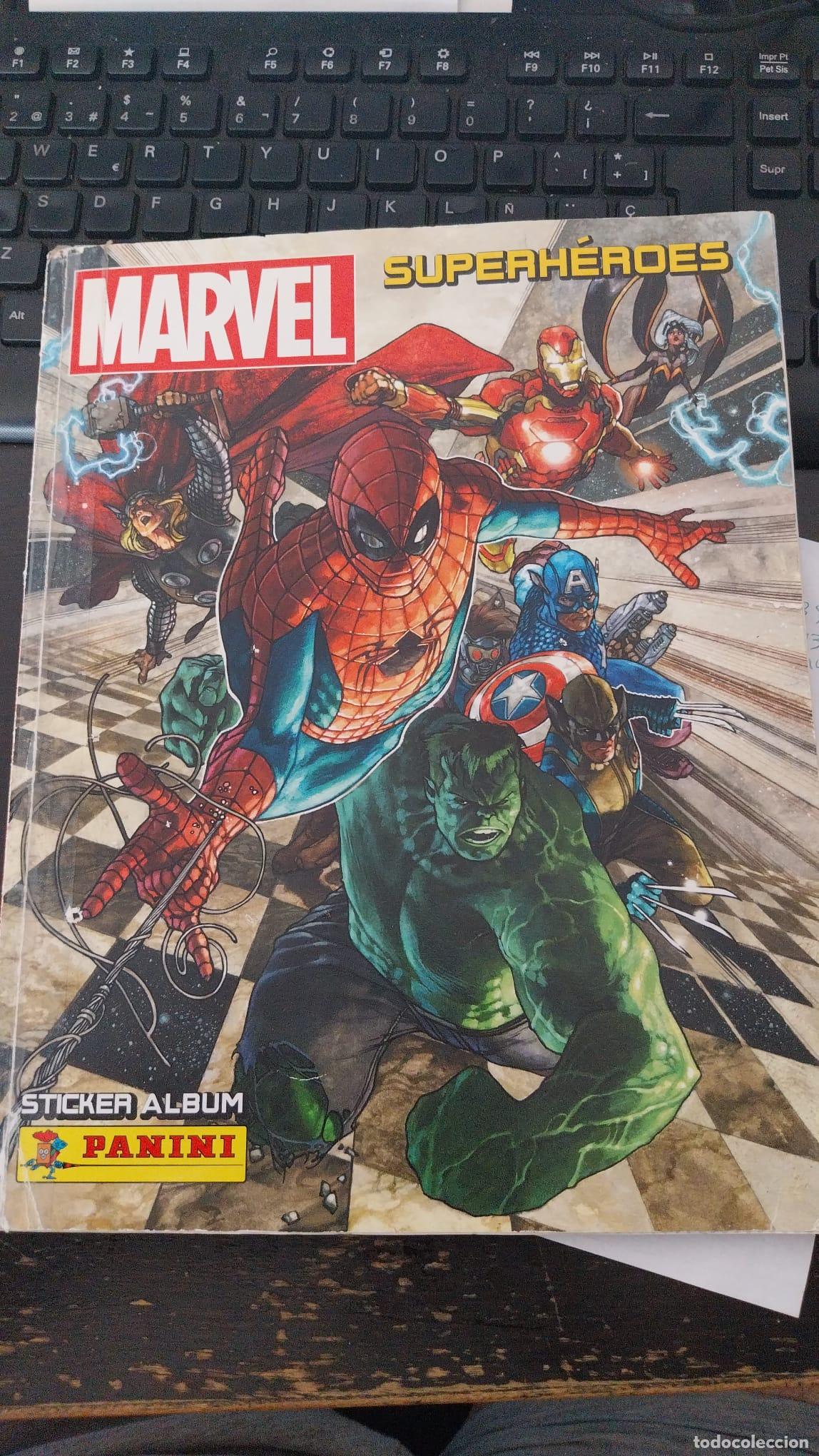 Coleccionismo &aacute;lbum: MARVEL SUPERH&Eacute;ROES, de PANINI, COMPLETO. INCLUYE LAS CINCO CARDS DORADAS LIMITED EDITION