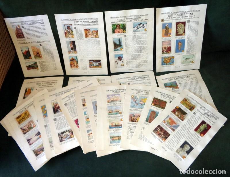 Coleccionismo &aacute;lbum: SUPER LOTE 25 CUADERNILLOS COMPLETOS 500 CROMOS PEGADOS SELLOS AHORRO INFANTIL. EPILA. ZARAGOZA 1949