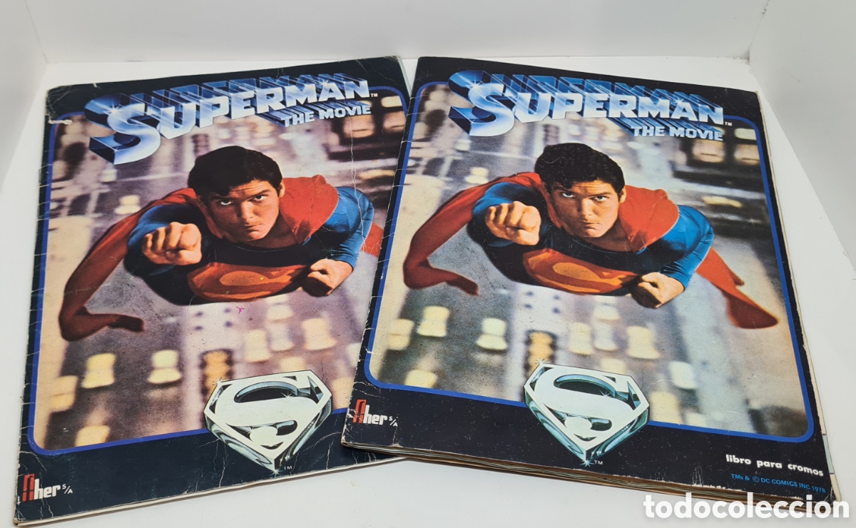 Coleccionismo &aacute;lbum: DOS ALBUMES SUPERMAN FHER UNO COMPLETO Y UNO PARA APROVECHAR PAGINAS PLNACHA VACIAS