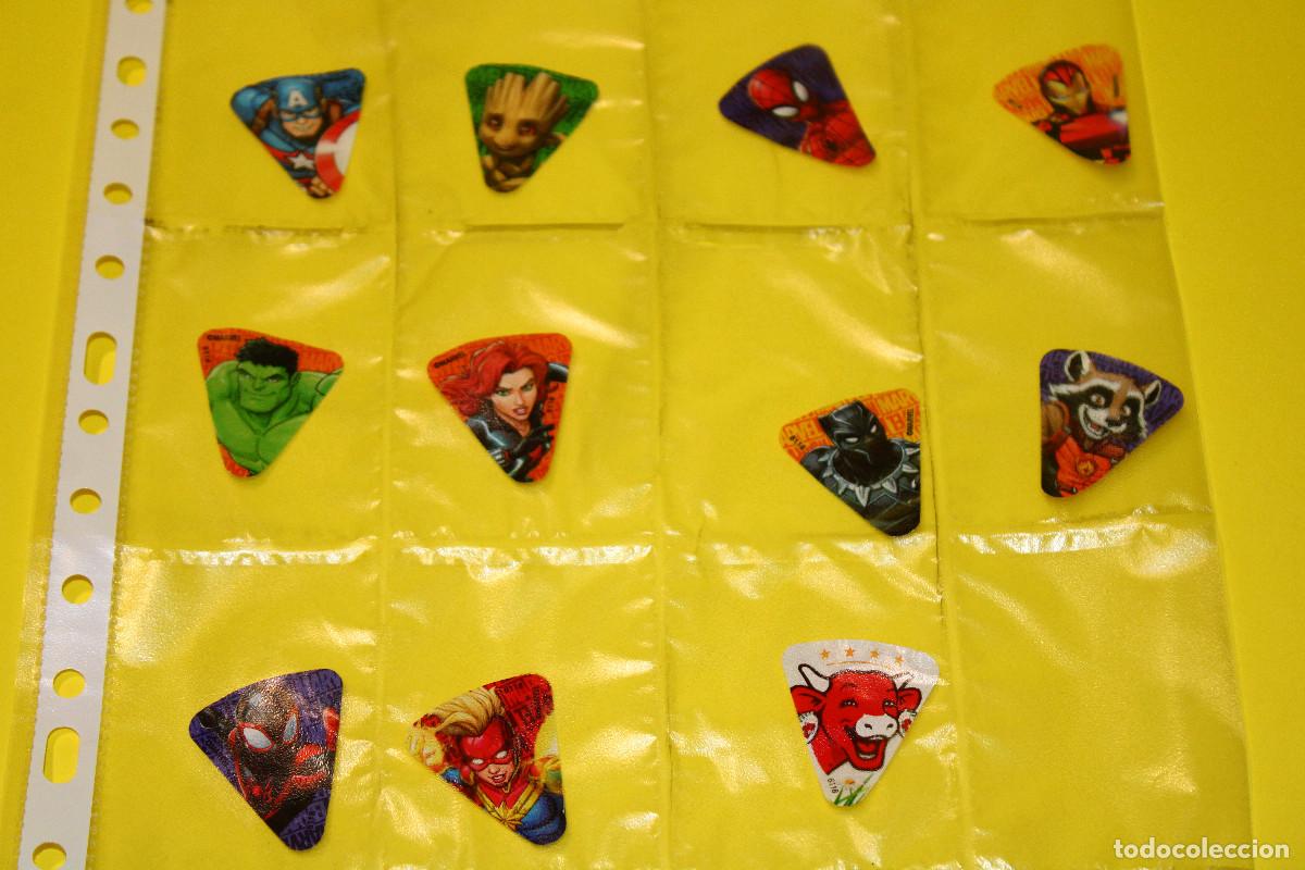 Coleccionismo &aacute;lbum: MARVEL Colecci&oacute;n Completa 7 Etiquetas / Cromos Triangulares | La Vaca que r&iacute;e | Limpias y Despegadas